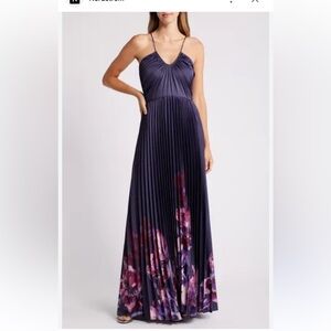 Elegant Navy Floral Maxi Dress